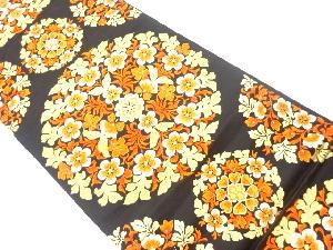 草花に華文模様織出し袋帯